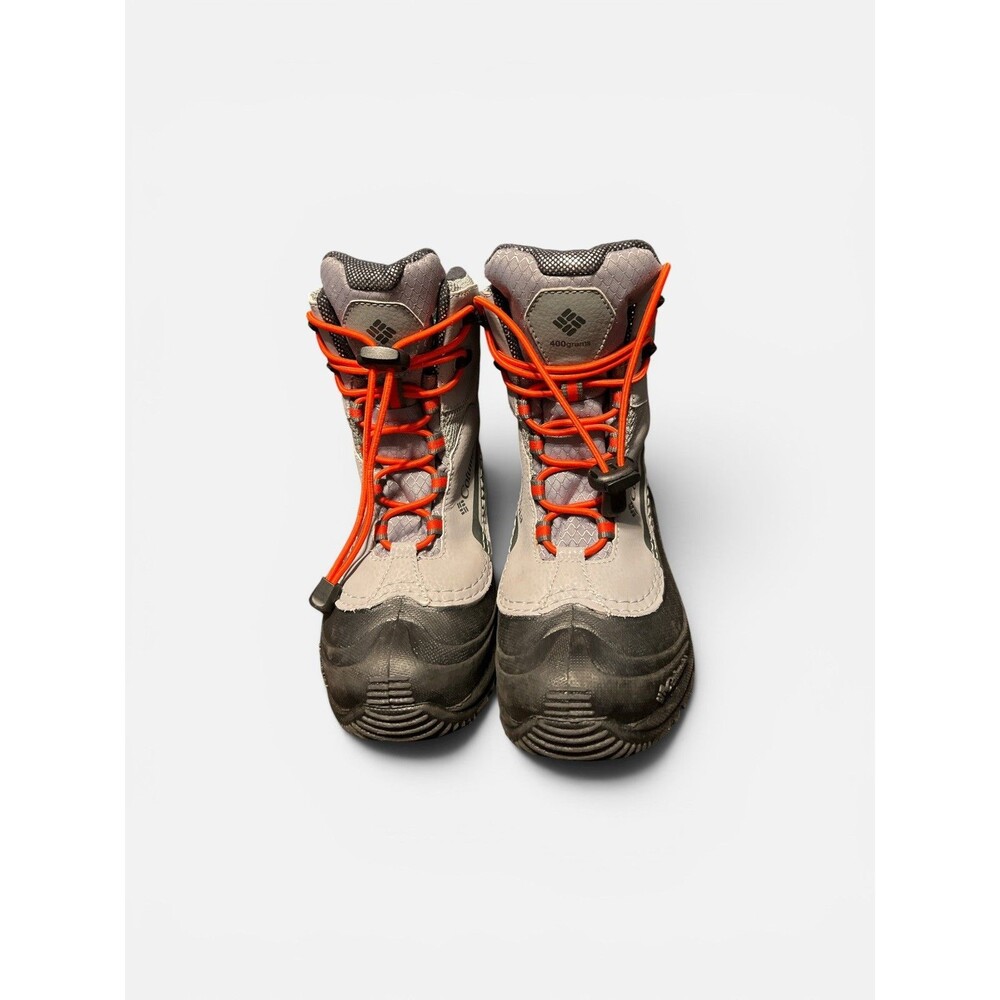 Columbia Kids Bugaboot Celsius Snow Boots 1 Gray Leather Lace Up Waterproof